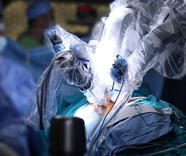 Robotic surgical procedure underway