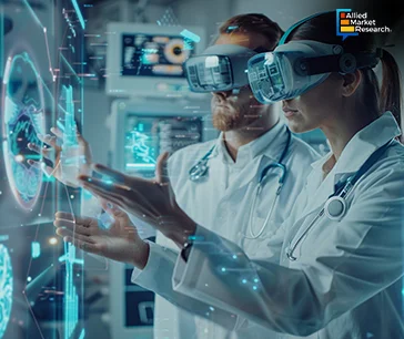 Two doctors wearing VR glasses in a medical simulation