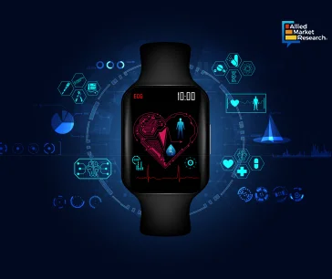 A smart watch displaying heart rate and other icons
