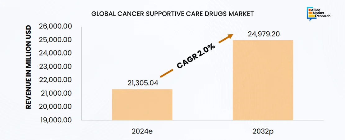 A bar chart showing the global Cancer Supportive Care Drugs Market